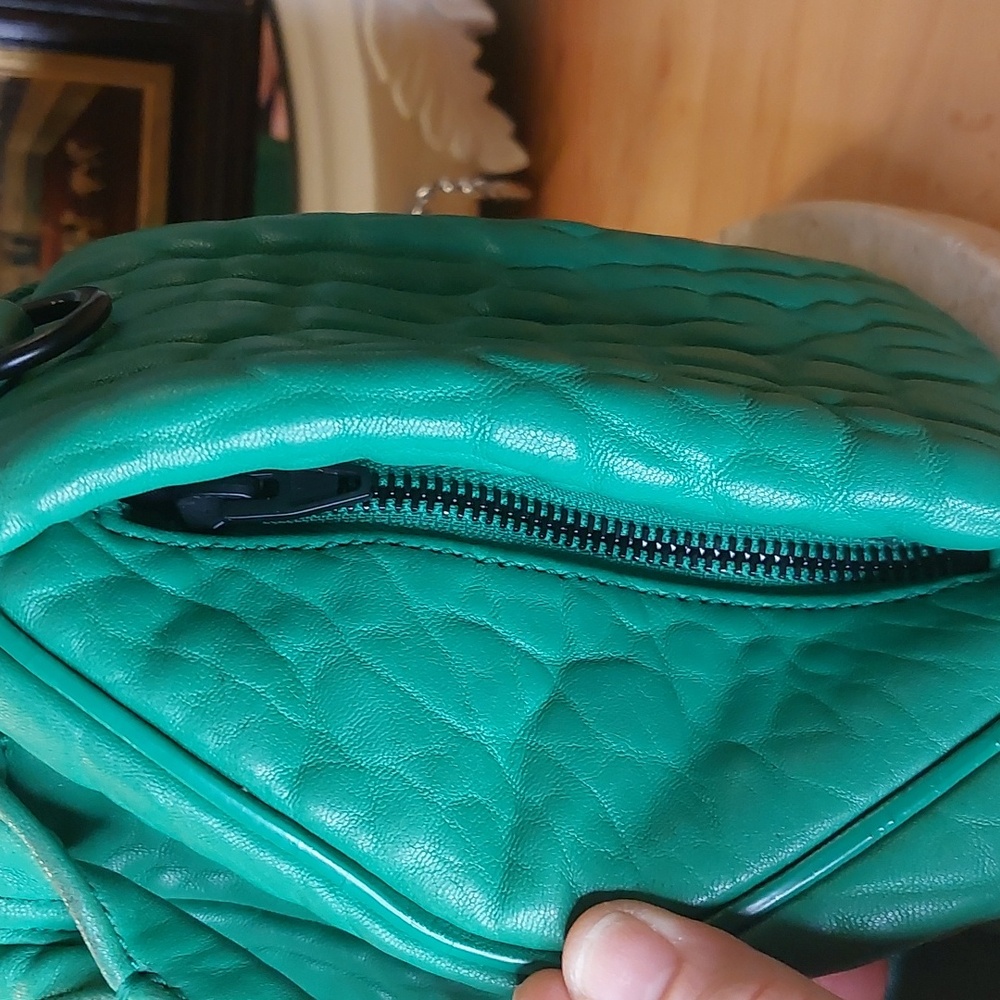 Alexander WANG ROCKIE 💚 rare Embossed Lambskin In Kelly Green Crossbody - Picture 7 of 13